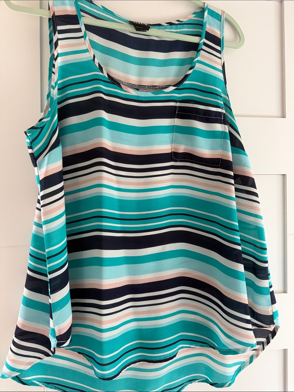 torrid Teal, Navy & White Striped Sleeveless Tank